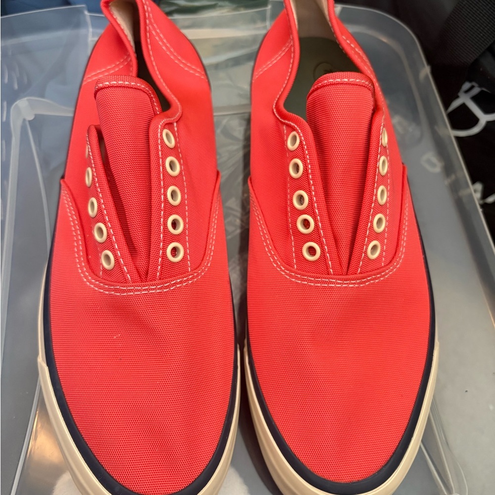 Sperry Red Canvas Slip-On Sneakers